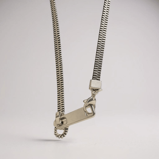 Silver Zip Necklace -