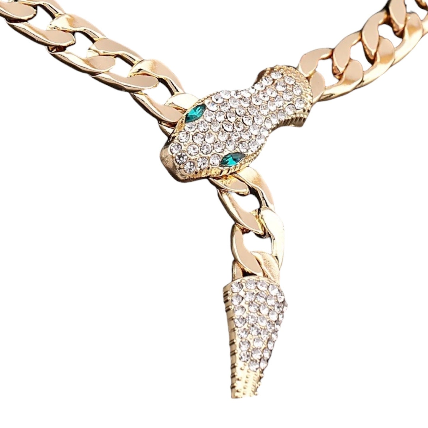 Snake Charmer Gold Chain Statement Necklace-Necklace