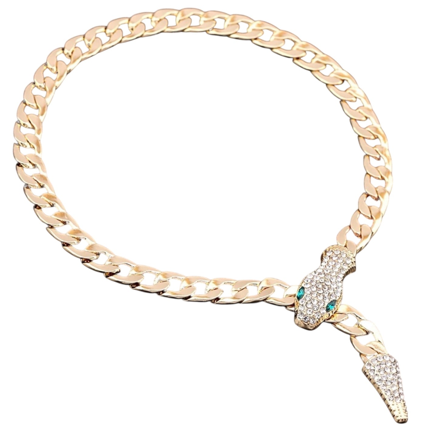 Snake Charmer Gold Chain Statement Necklace - Necklace