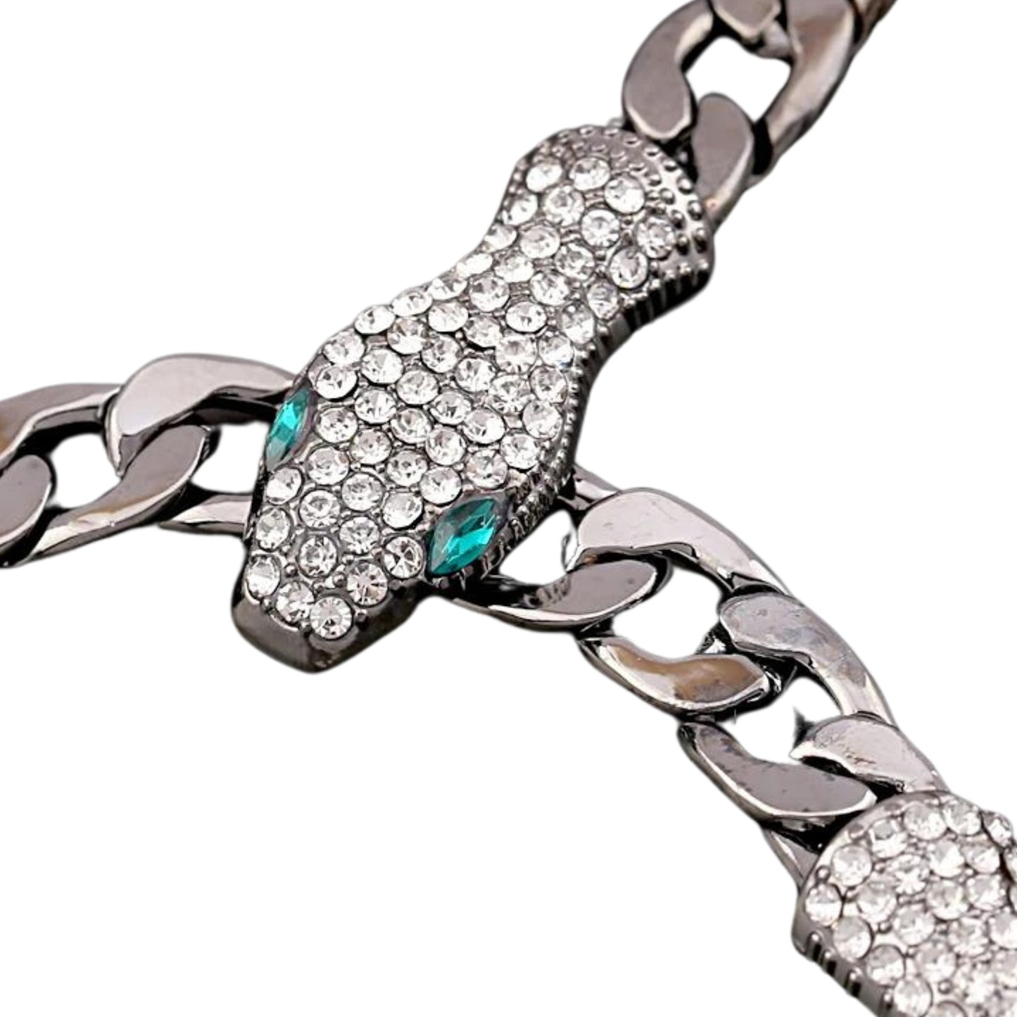 Snake Charmer Gunmetal Chain Statement Necklace - Necklace