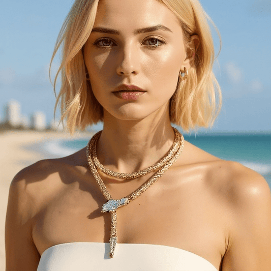 Snake Charmer Multi Gold Necklace - Necklace