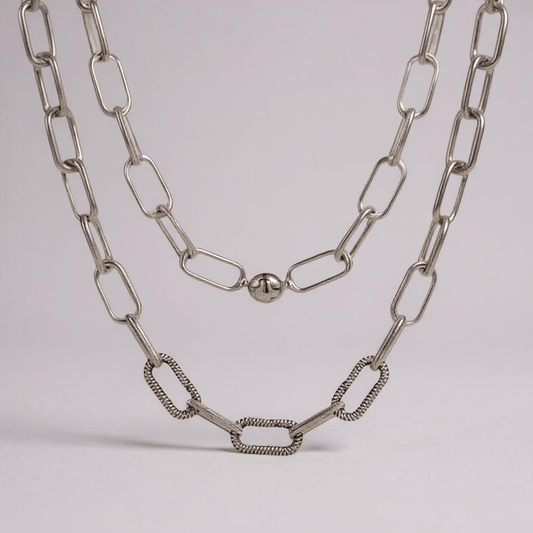 Sterling Silver 925 Paperclip Chain Necklace -