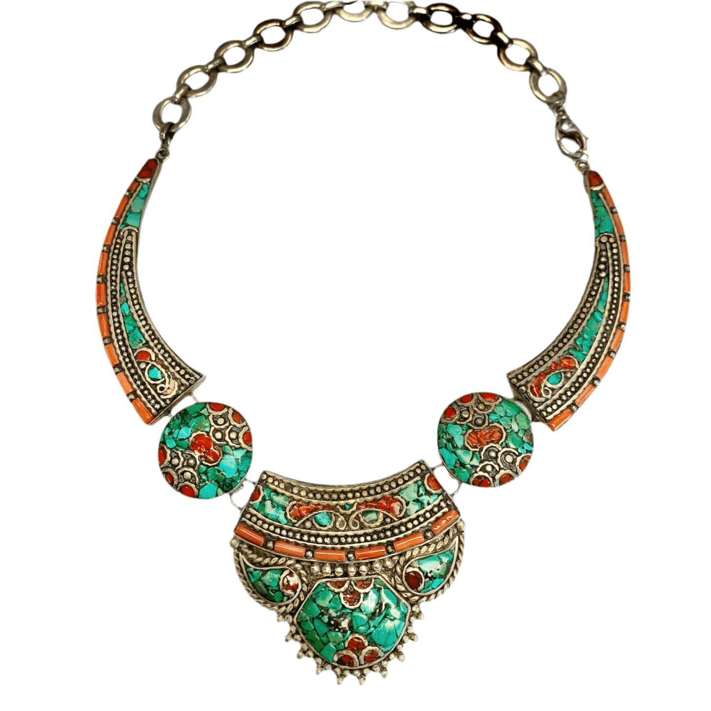 Sterling Silver and Turquoise Udaipur Necklace -