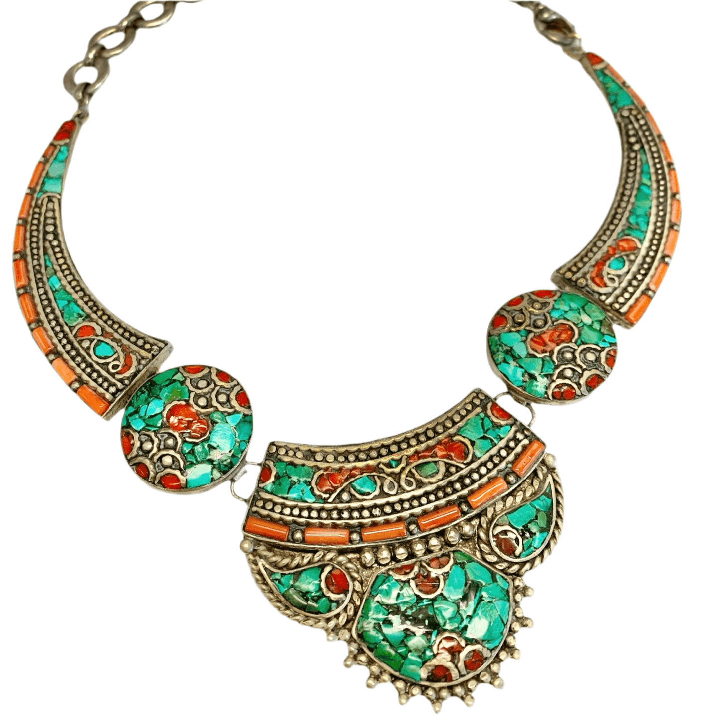 Sterling Silver and Turquoise Udaipur Necklace -