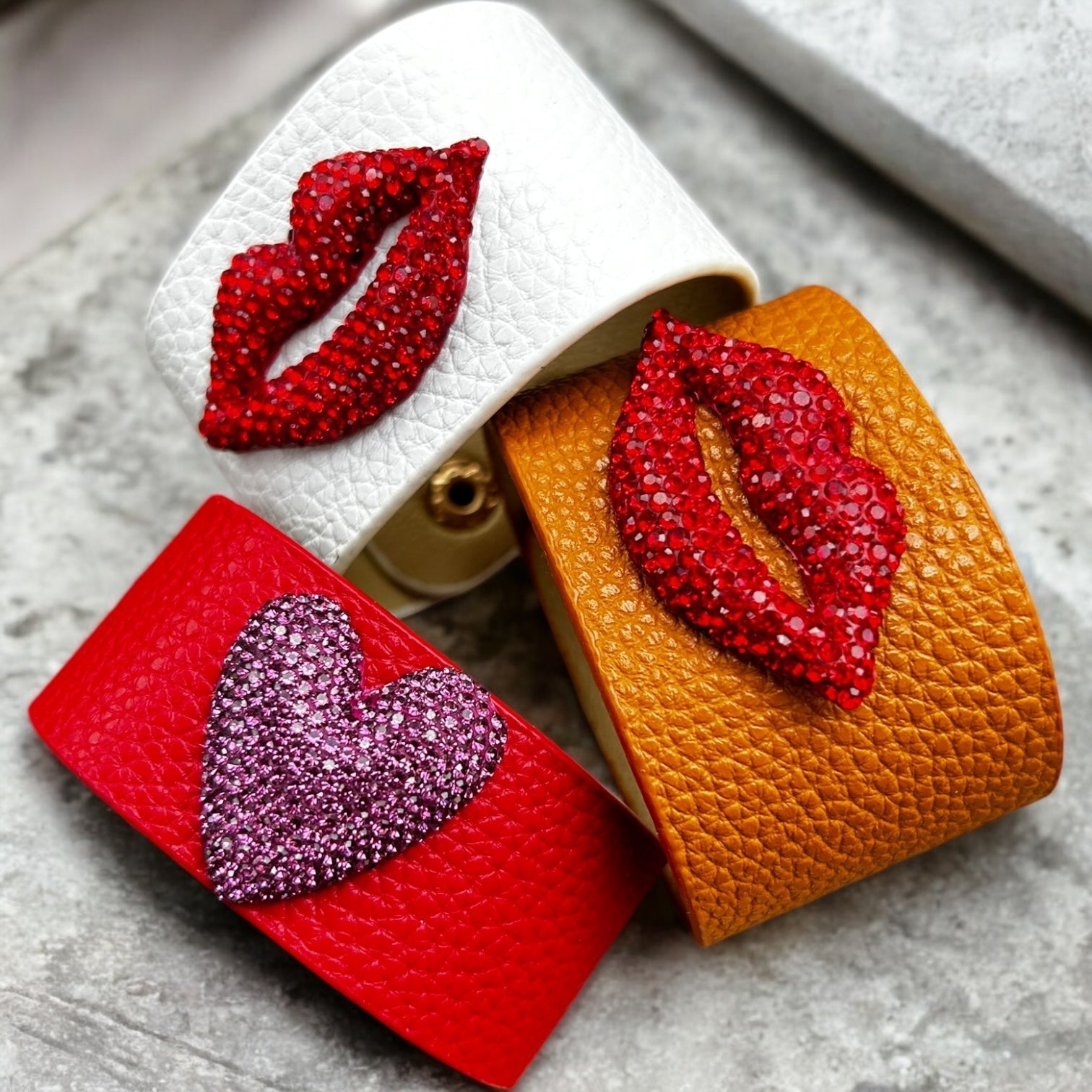 Suck My Kiss Leather Cuff (More Colours) - Bracelet