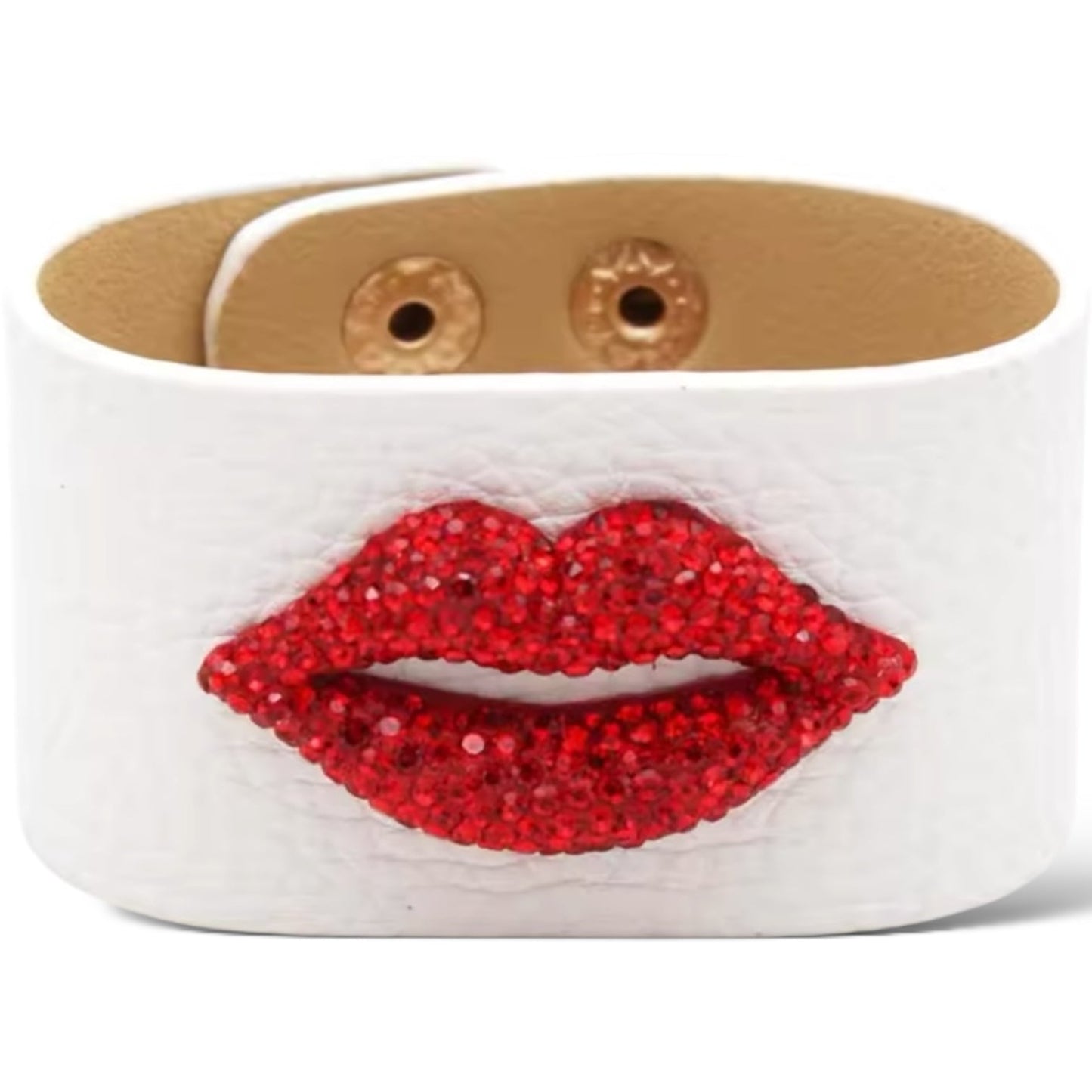 Suck My Kiss Leather Cuff (More Colours) - Bracelet