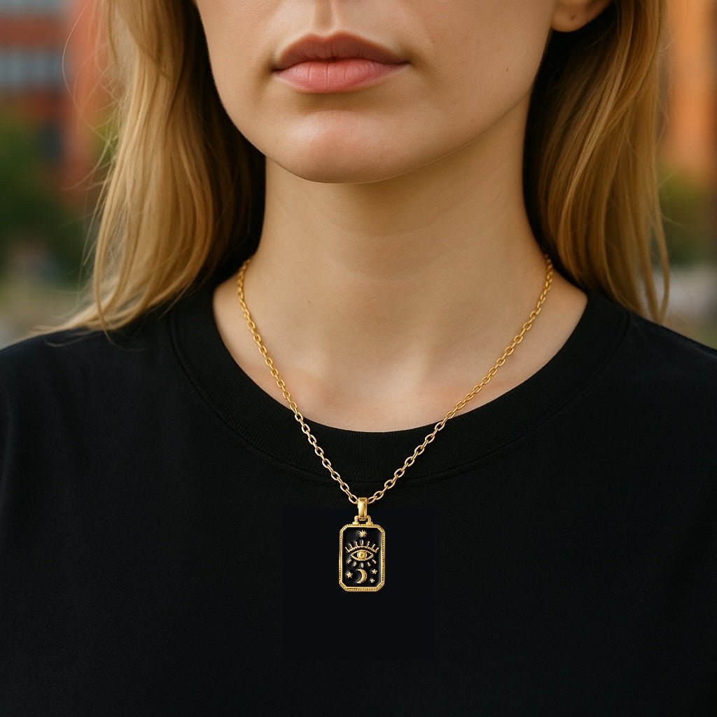 Tarot Card Evil Eye Necklace - Necklace