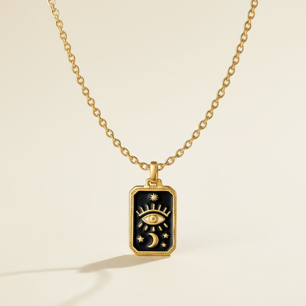 Tarot Card Evil Eye Necklace - Necklace