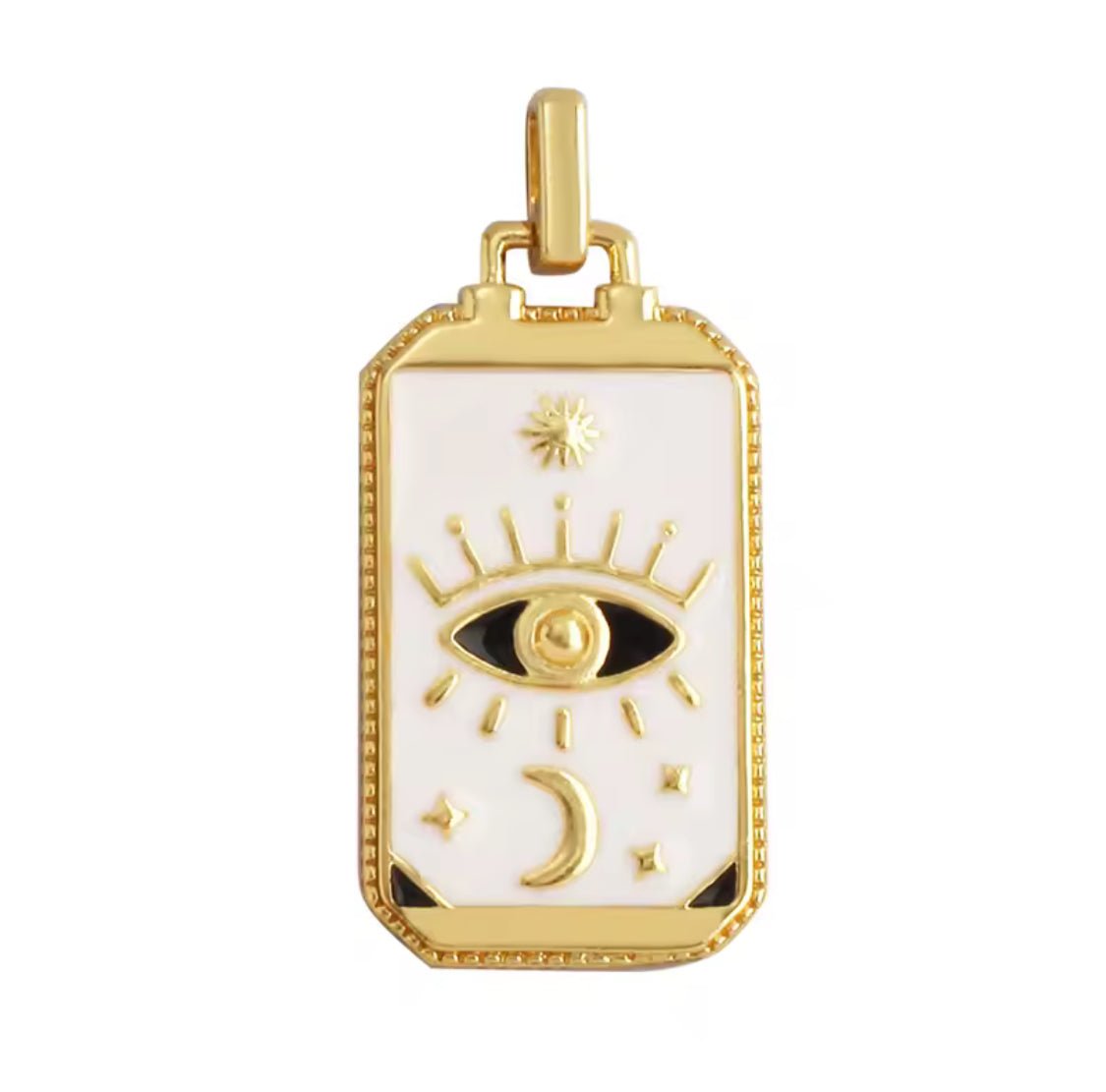 Tarot Card Evil Eye White Necklace - Necklace