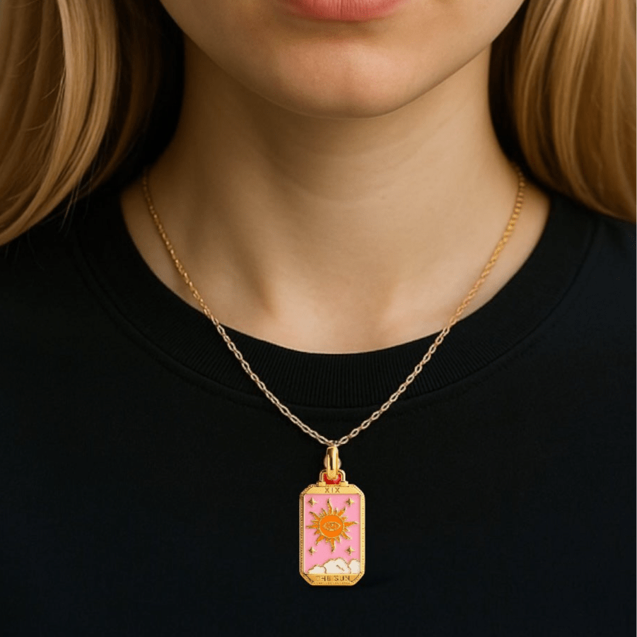 Tarot Card The Sun Necklace - Necklace