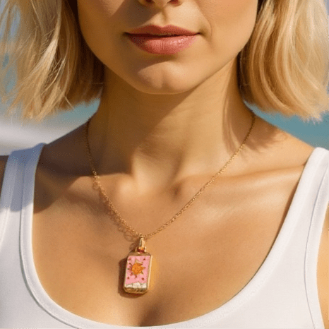 Tarot Card The Sun Necklace - Necklace