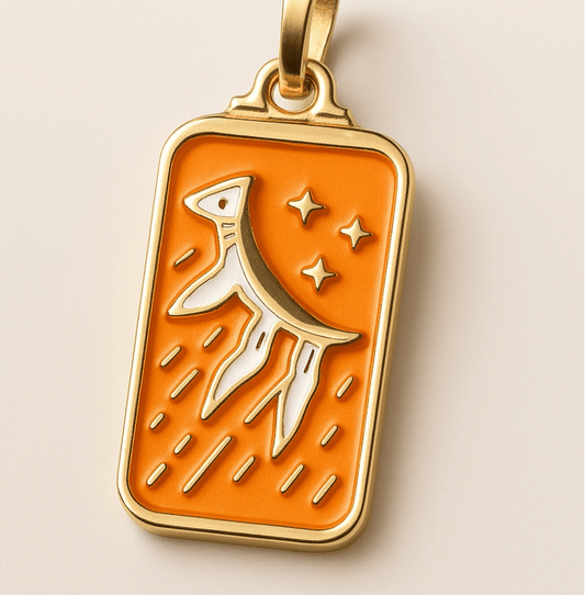 Tarot Card The Sun Vivid Mandarin Necklace - Necklace