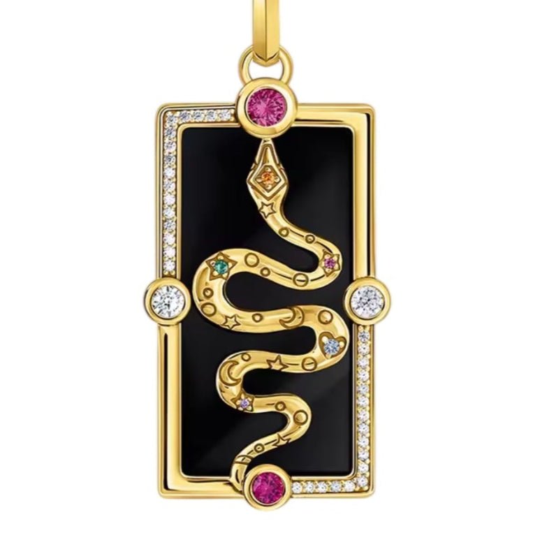 Tarot Snake Gold and Black Necklace - Necklace