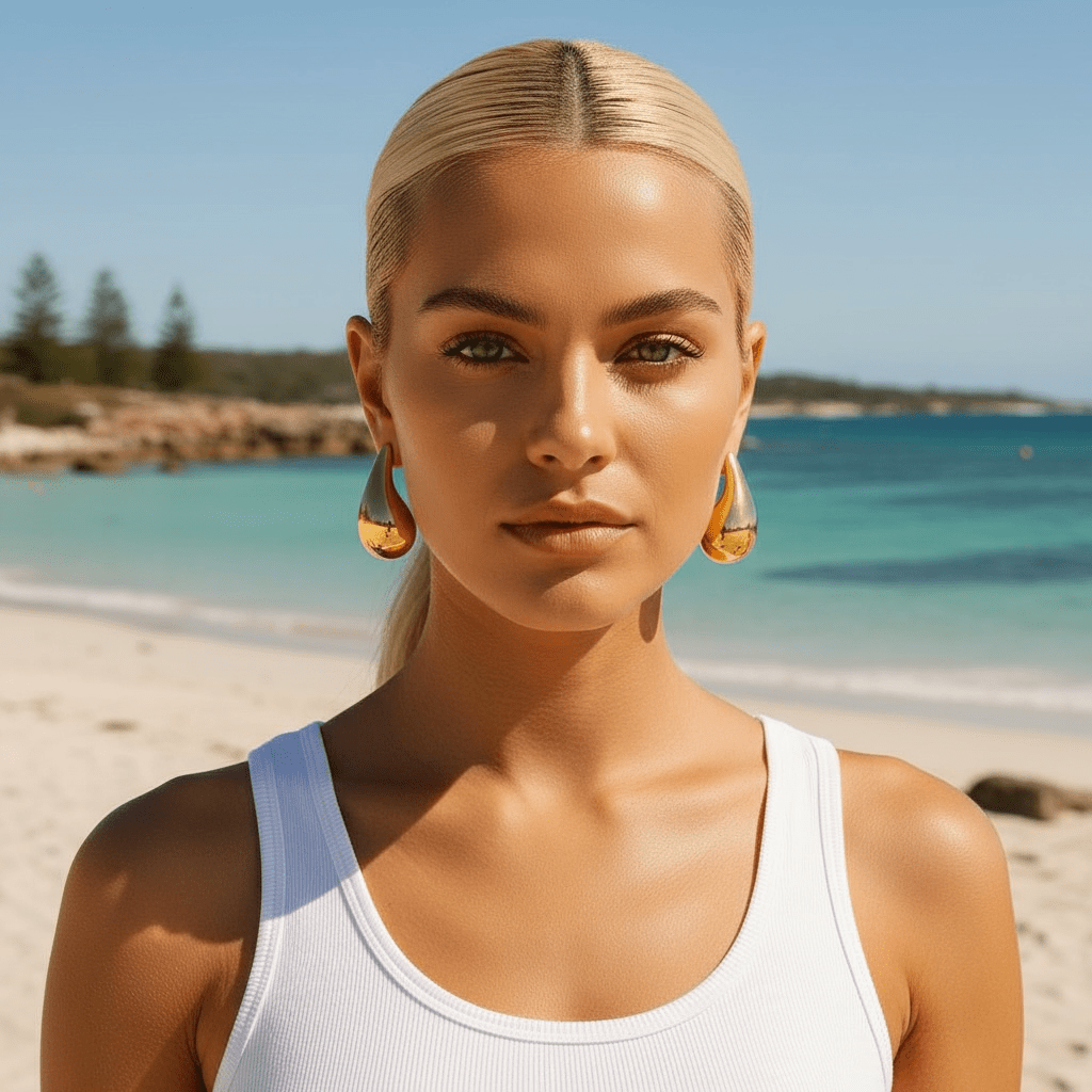Teardrop Large Gold Earrings - earrings