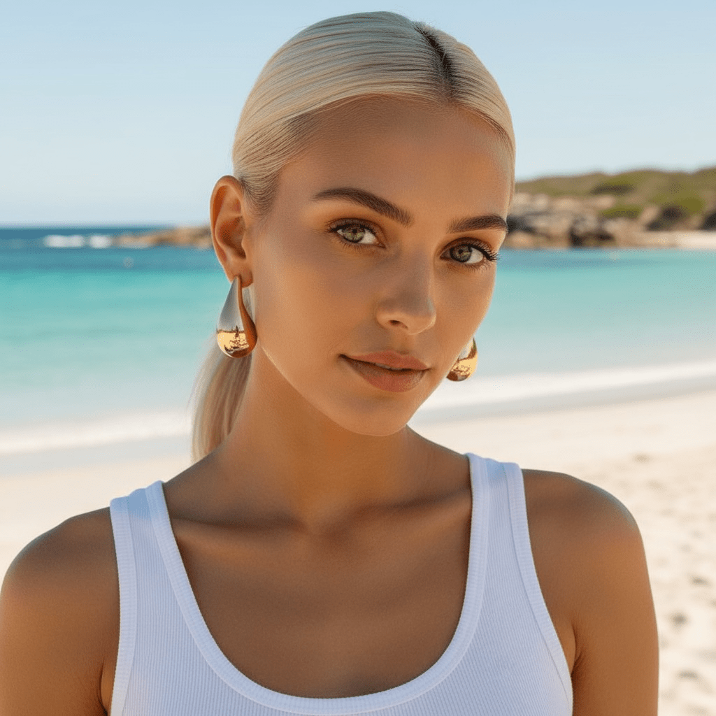 Teardrop Large Gold Earrings - earrings