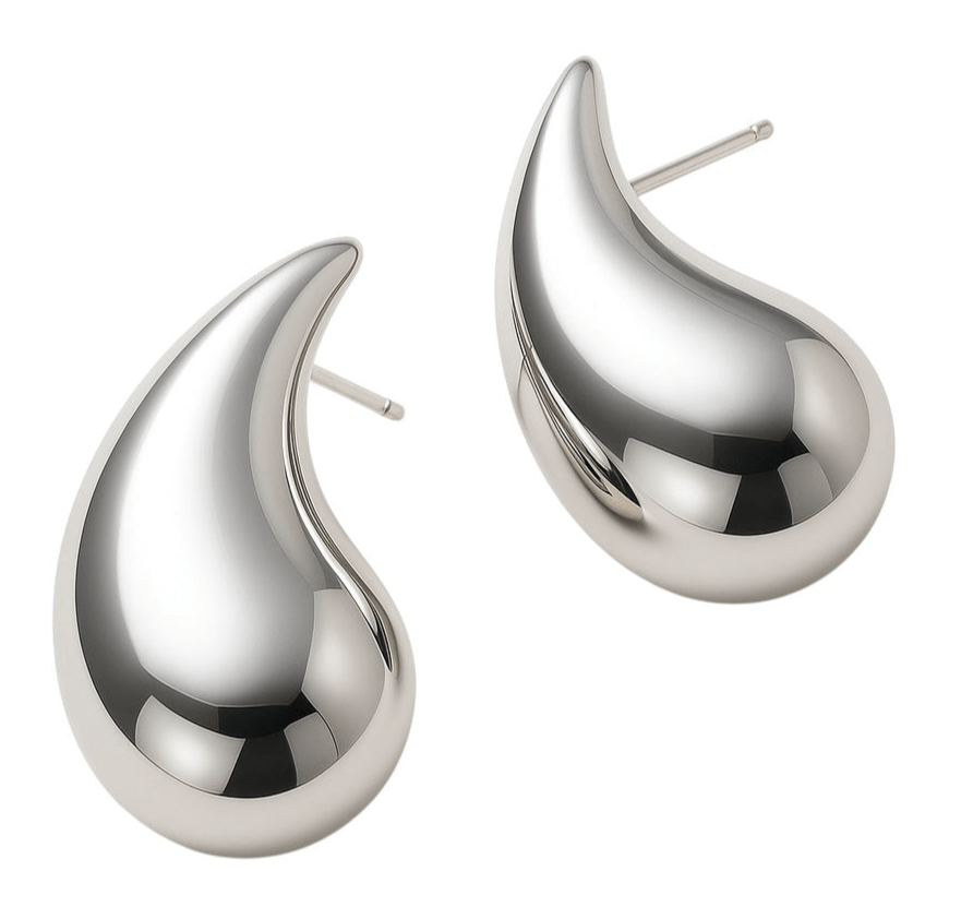 Teardrop Large Silver Earrings - earrings