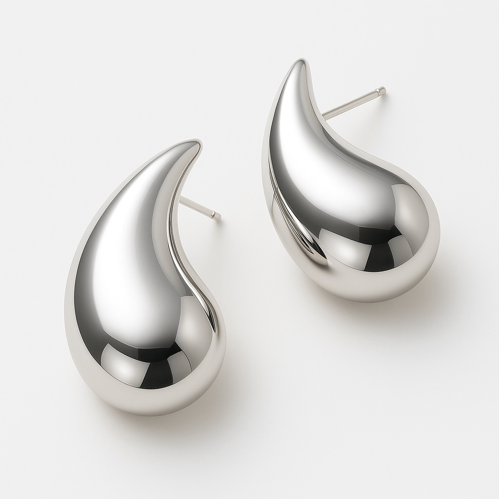 Teardrop Medium Silver Earrings - earrings