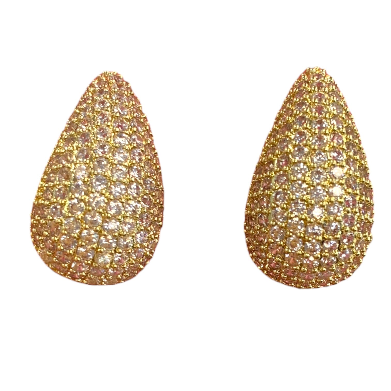 Teardrop Sparkle Earrings Gold and Silver (more colours)-earrings