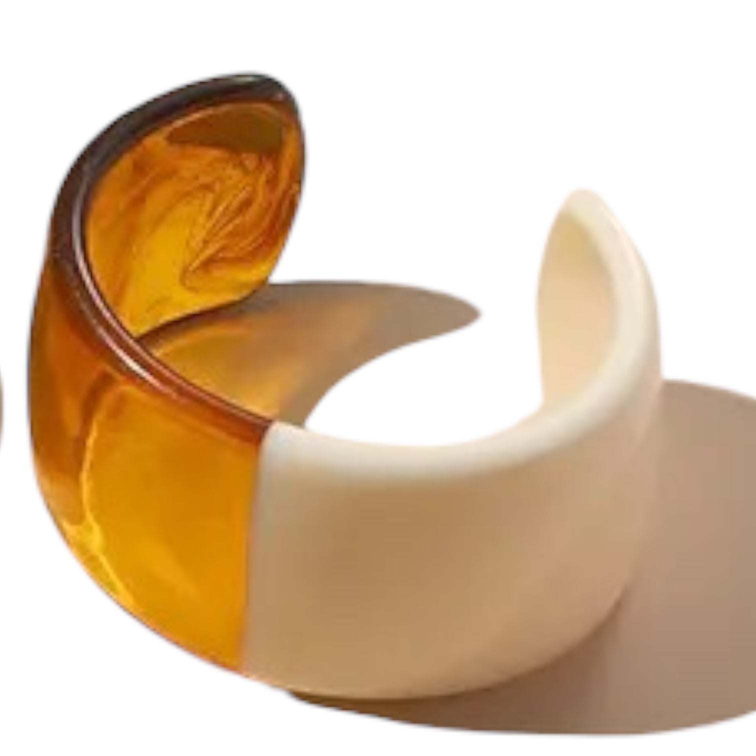 The Bangles Cream Resin Cuff-Bracelet