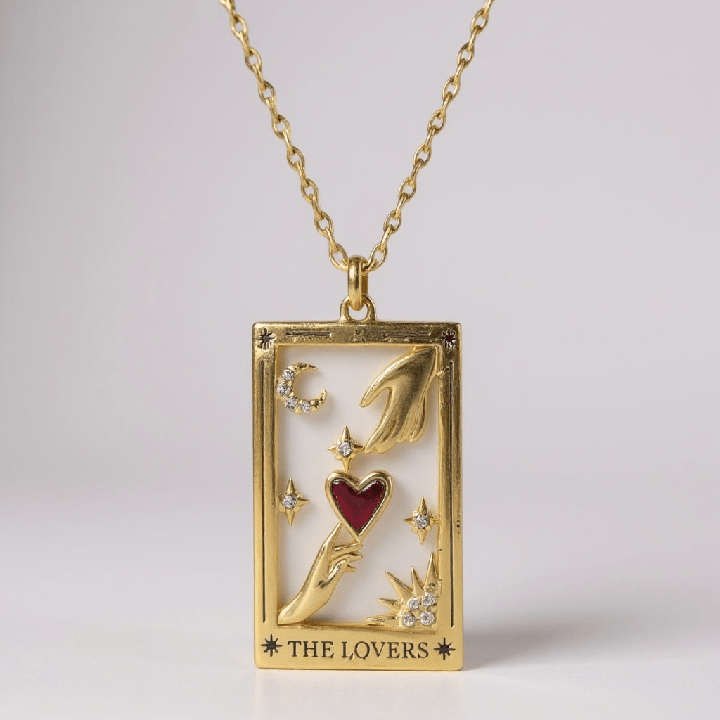 The Lovers Tarot Gold Necklace - Necklace