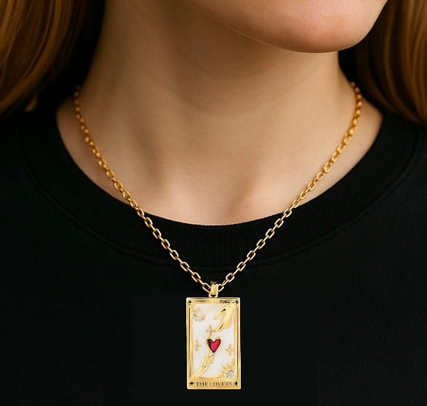 The Lovers Tarot Gold Necklace - Necklace