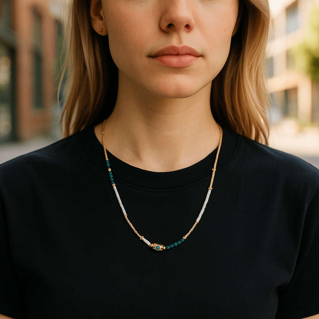 Tiny Dancer Beaded Evil Eye Necklace -