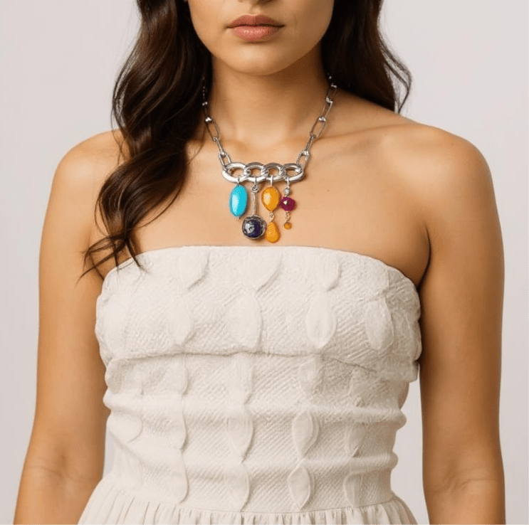 Treasure Chest Vintage Bespoke 925 Sterling Silver Necklace Brooch -