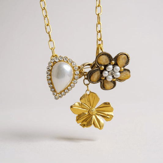 Vintage Bespoke Autumn Blooms Necklace and Brooch -