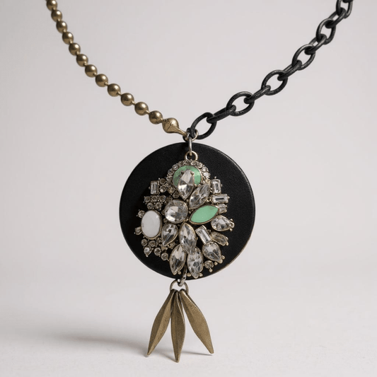 Vintage Bespoke Black Cluster Necklace One of One -