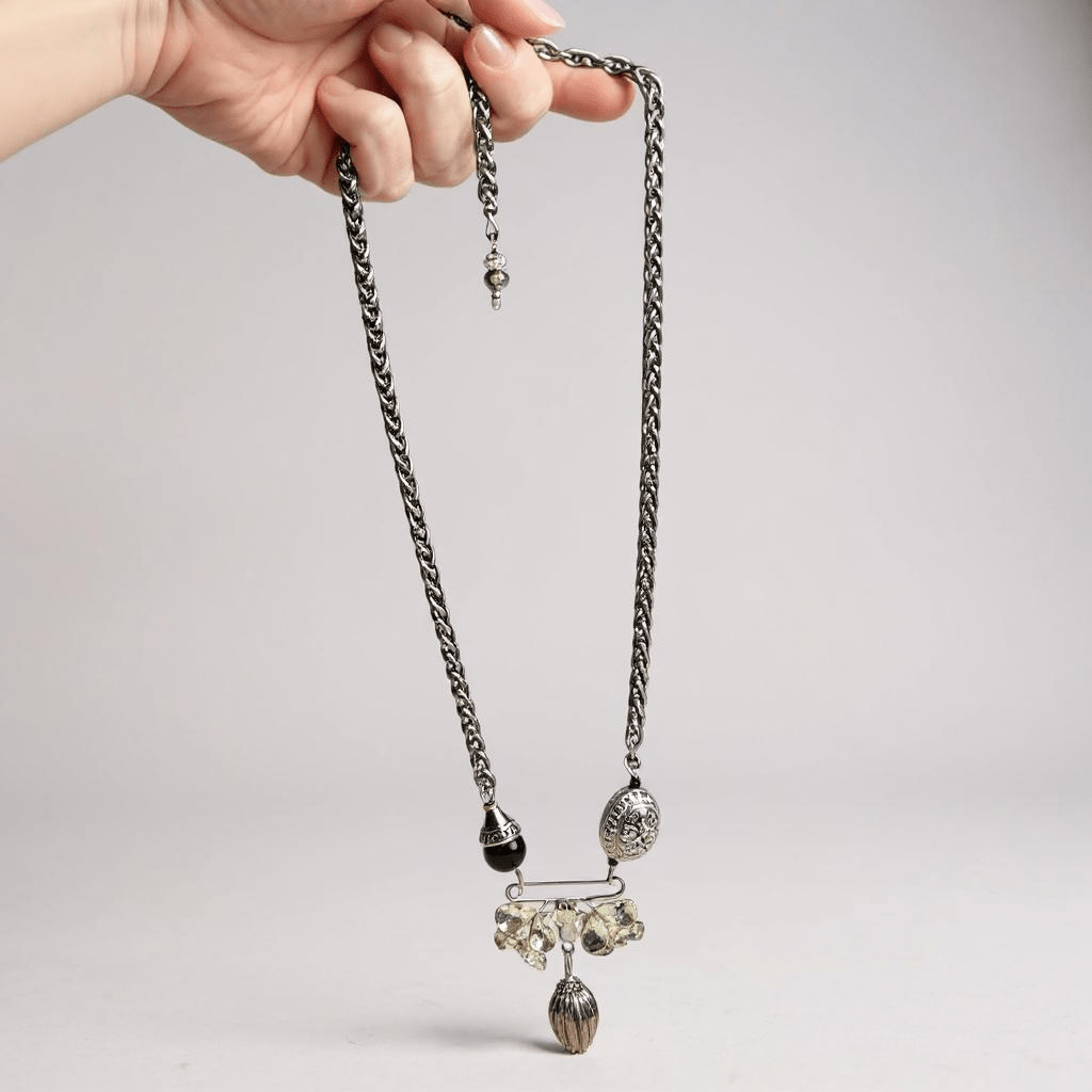 Vintage Bespoke Gunmetal Necklace -