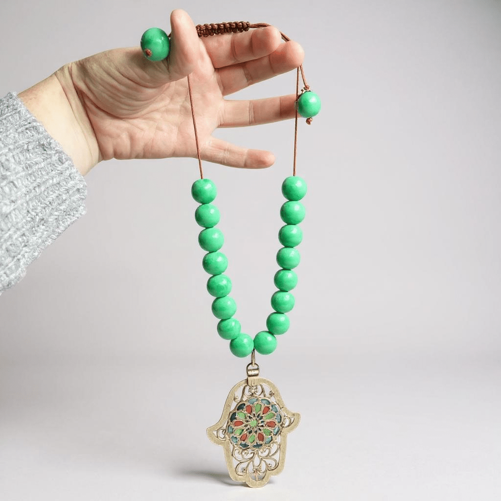 Vintage Bespoke Hamsa 925 Hand Necklace -