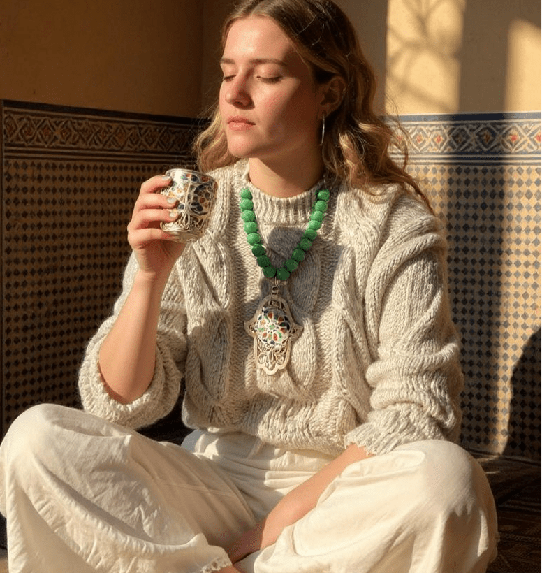 Vintage Bespoke Hamsa 925 Hand Necklace -