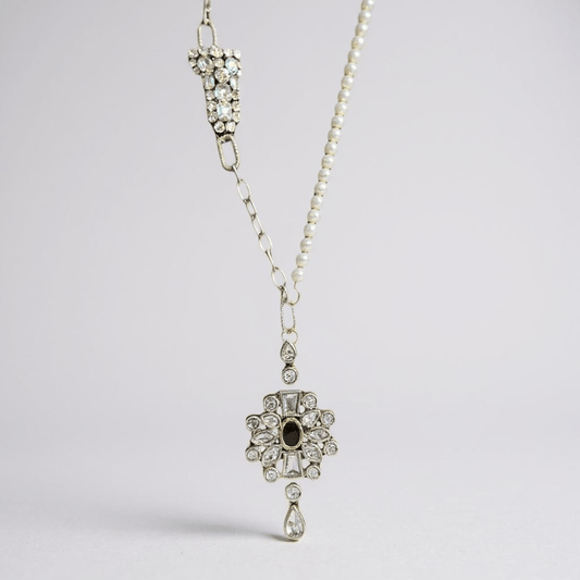 Vintage Bespoke Pearl and Diwali Flower Necklace - Necklace