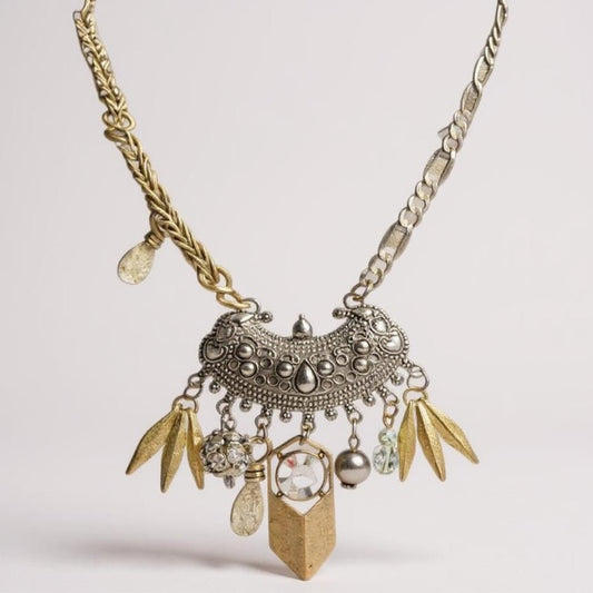 Vintage Bespoke Silver Gold Necklace - Necklace