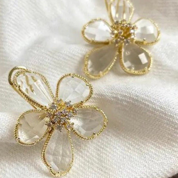 Ballroom Blitz Crystal and Gold Statement Earrings-earrings