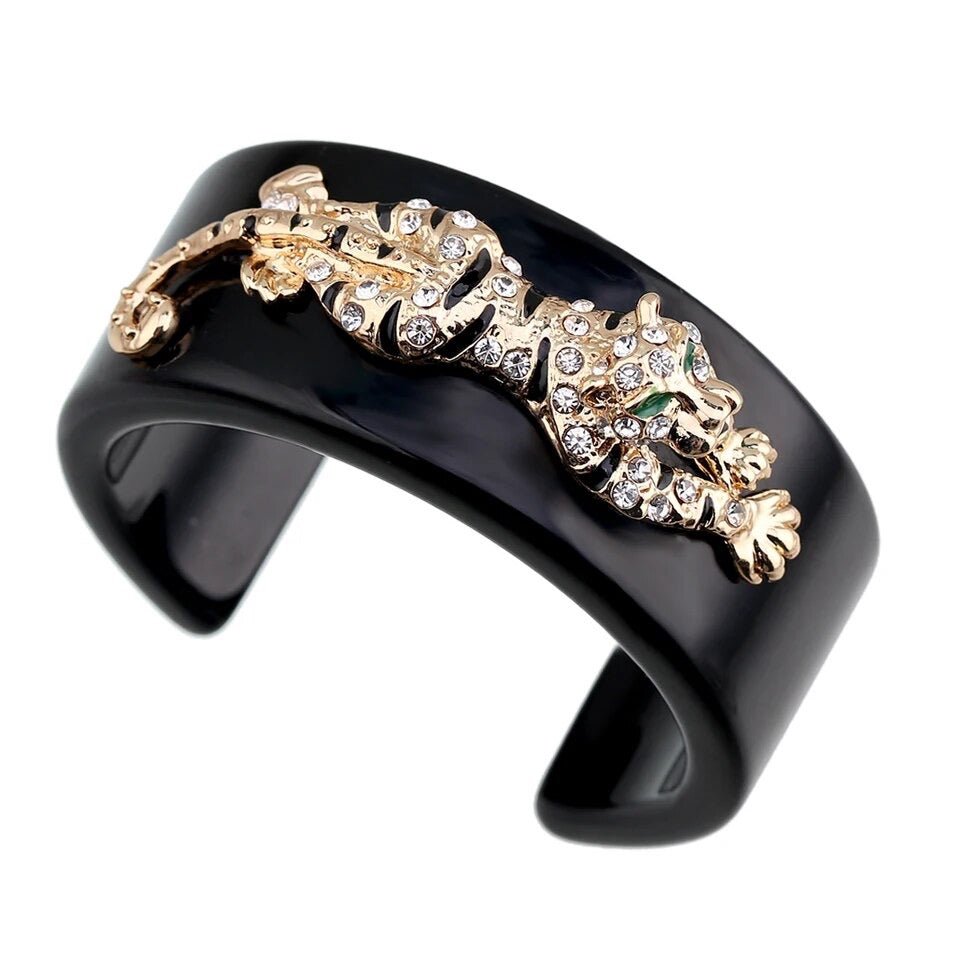 Black Resin Animal Cuff-