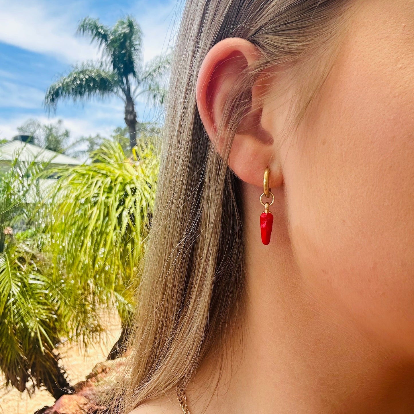 Chilli Gold Huggy Earrings-earrings
