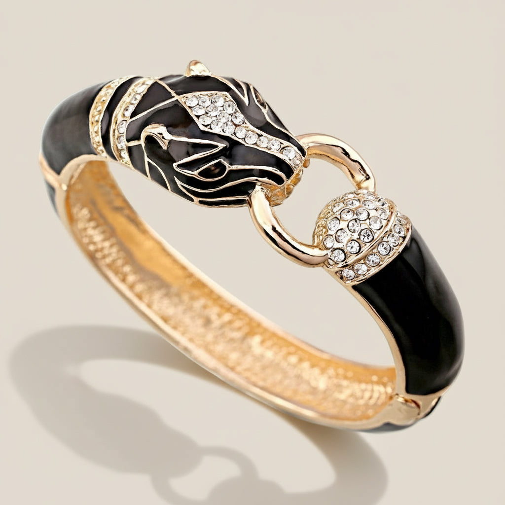 King Cuff Black and Gold Bracelet-