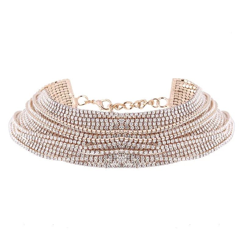 Night Fever Layered Diamante Choker-
