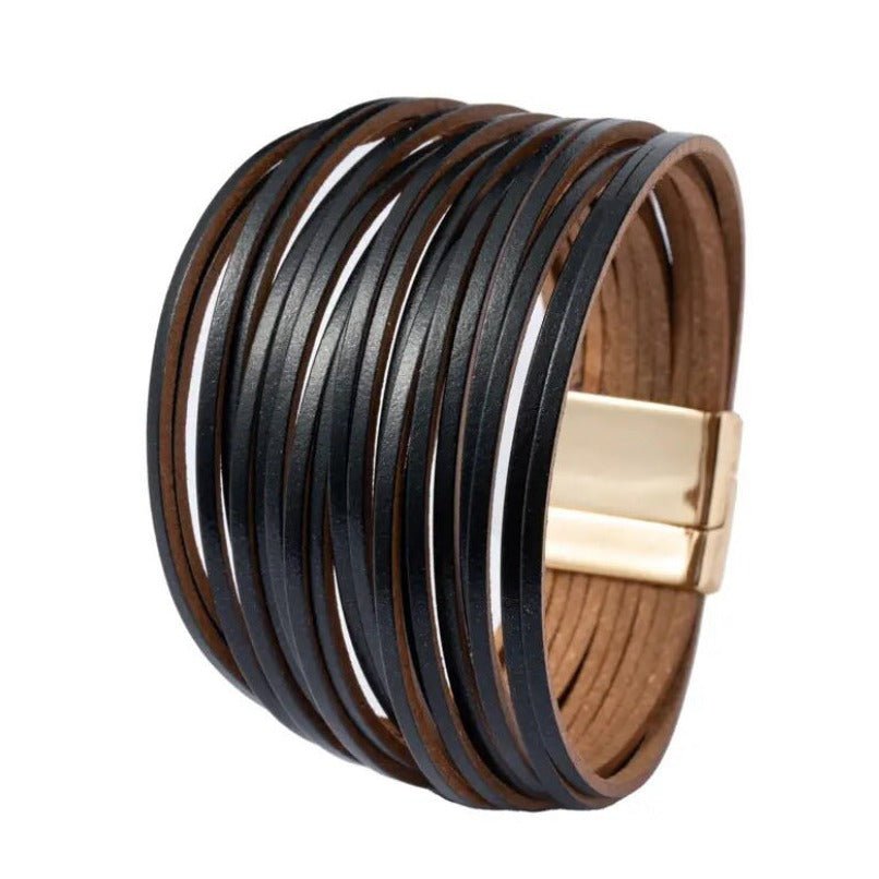 Rebel Rebel Black Leather Cuff PRE-ORDER-Bracelet