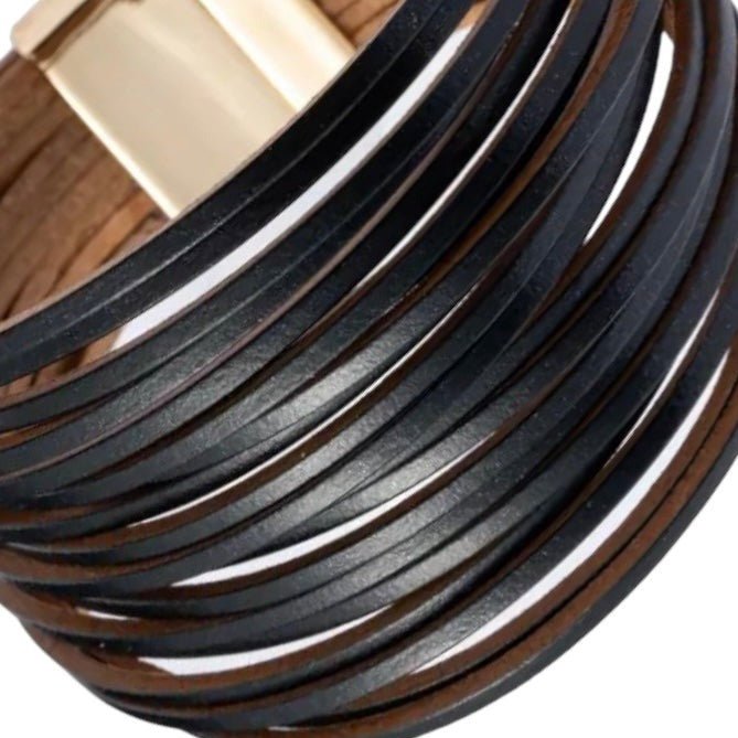 Rebel Rebel Black Leather Cuff PRE-ORDER-Bracelet