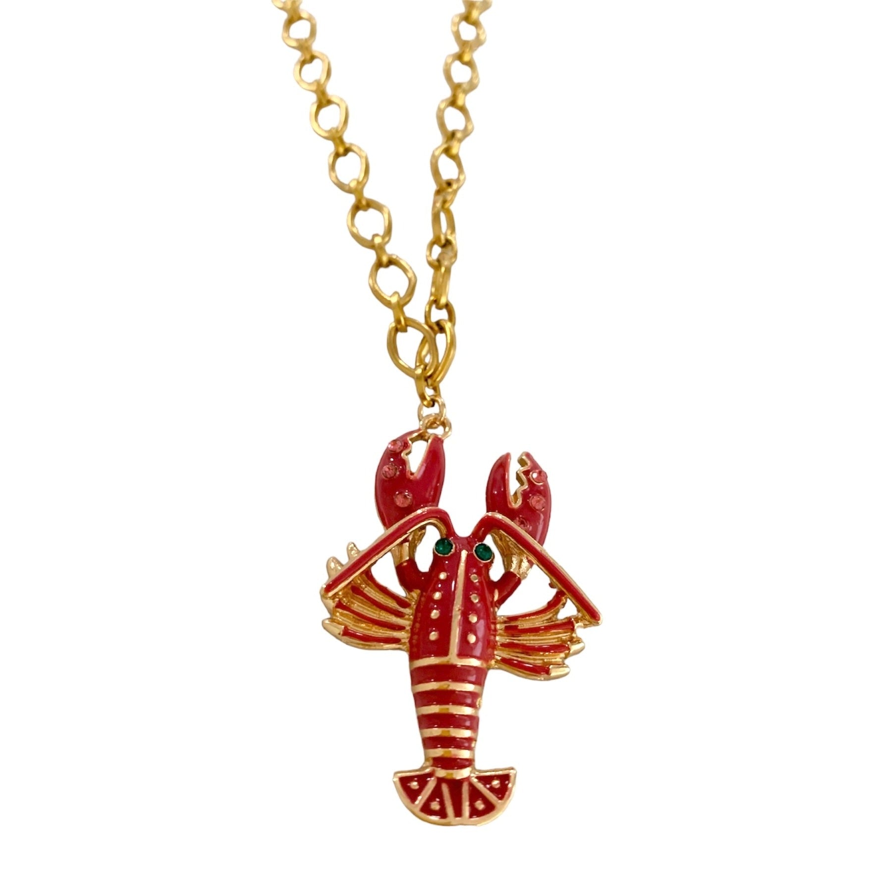 Rock Lobster Pink Gold Necklace-