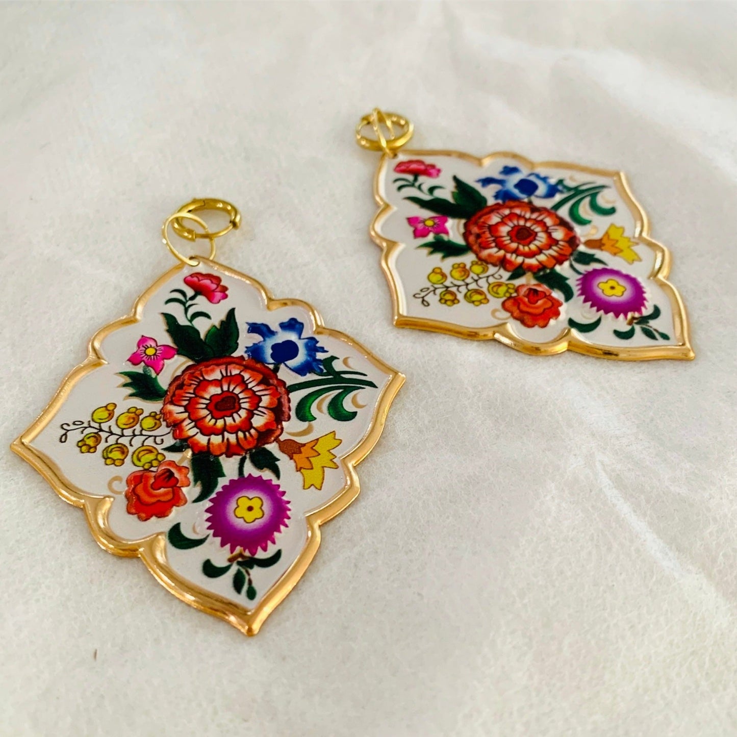 Tapestry Gold and Multi Earrings-