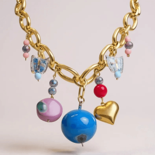 1 of 1 Ball and Chain Mega Charm Gold Necklace - 