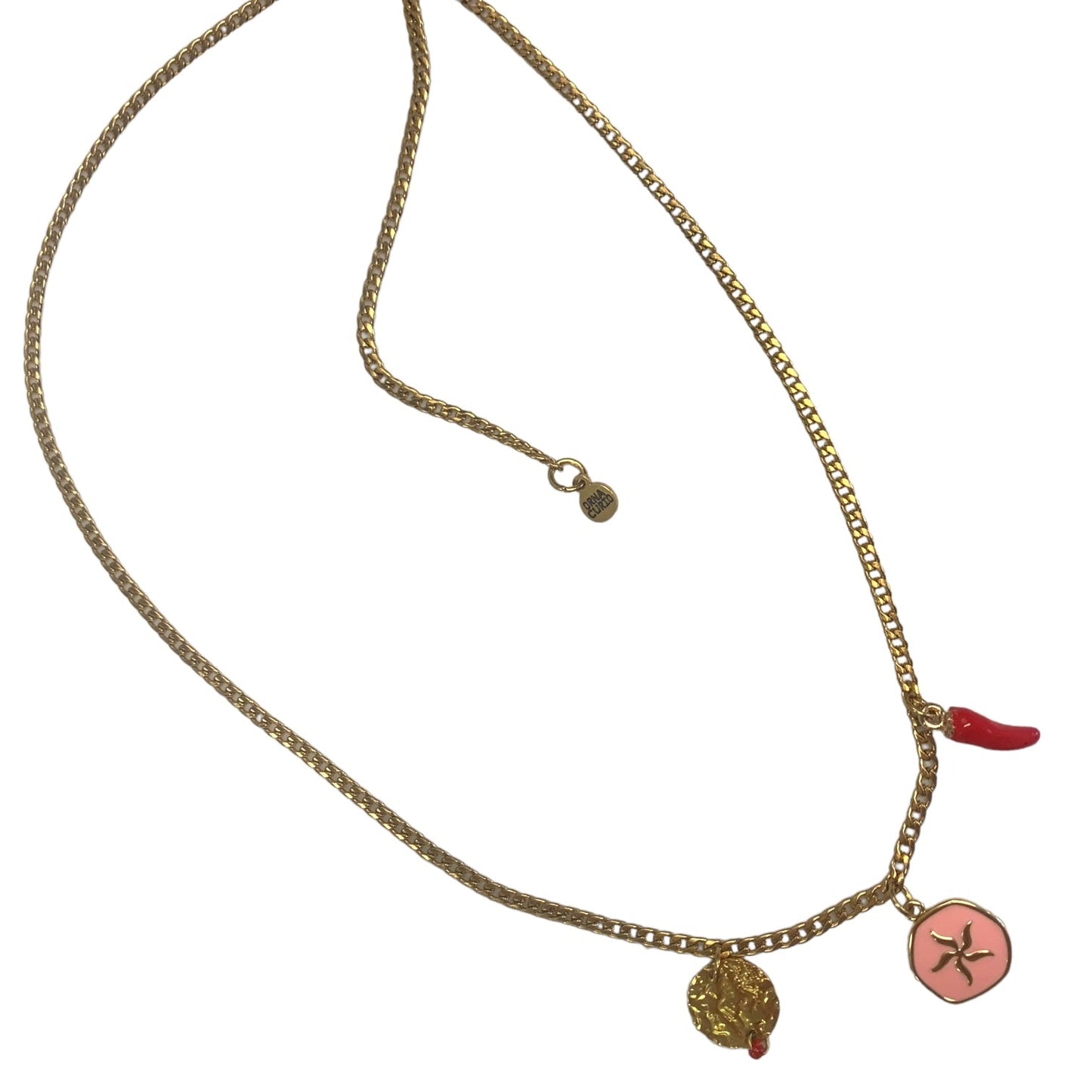 1 of 1 Chilli Cherish Gold Charm Statement Necklace-Necklace