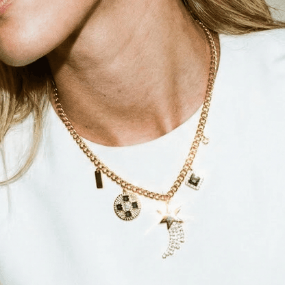 1 of 1 Gold and Moss Charm Necklace - Necklace