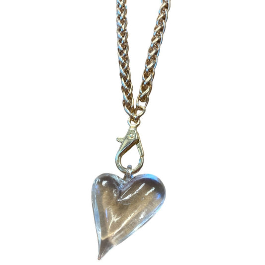 1 of 1 Gold and Murano Glass Heart Multiwear Necklace-