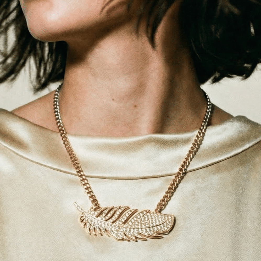 1 of 1 Gold Plated Leaf Statement Necklace - 