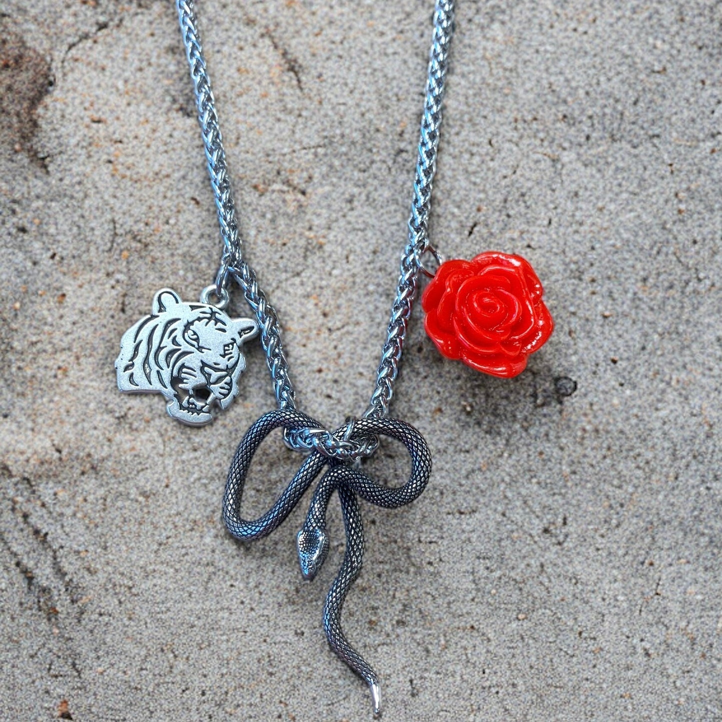 1 of 1 Gunmetal Jungle Charm Necklace-