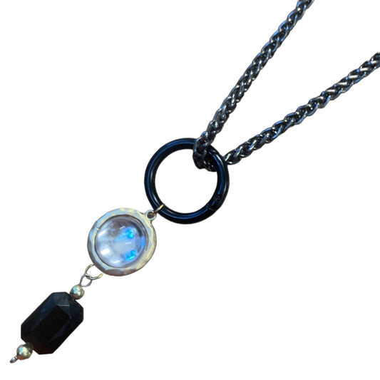 1 of 1 Gunmetal Moonbeam Multiwear Necklace-